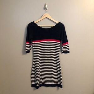 Navy & White Sweater Dress